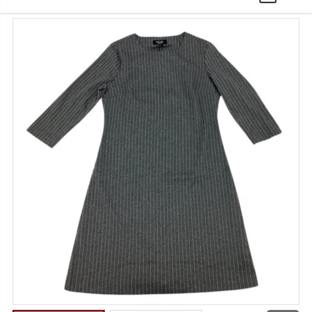 Pinstripe 3/4 sleeve Rachel Roy gray Dress